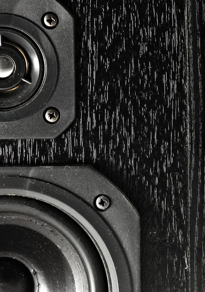 Black hi-fi sound speakers — Stock Photo, Image