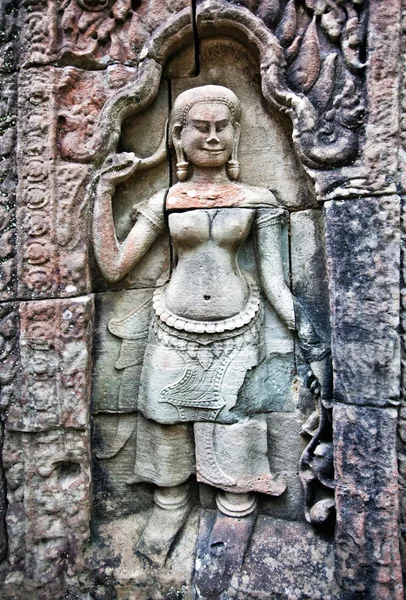 Apsara sul muro di Angkor Wat — Foto Stock