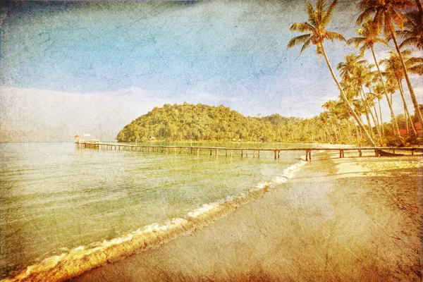 Eksotisk tropisk strand i retro-stil – stockfoto