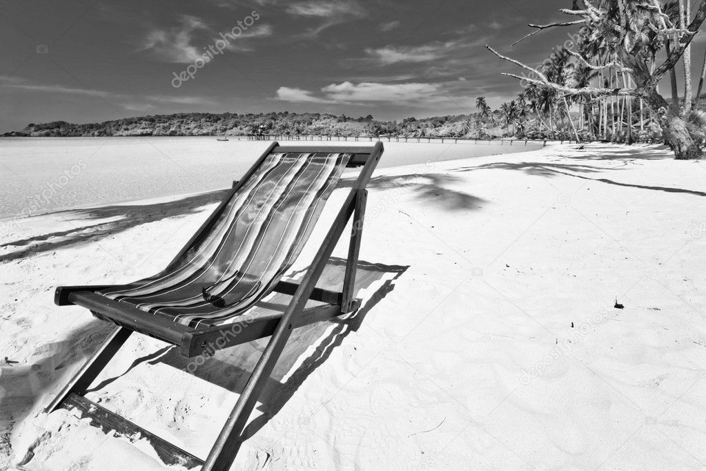 Sun beach chair at the beach