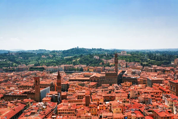 stock image Aerial view of red roofs in Florence. Italy