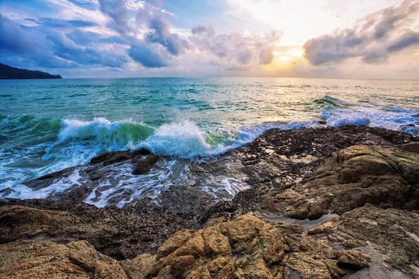 stock image Gloomy tropical sunset.