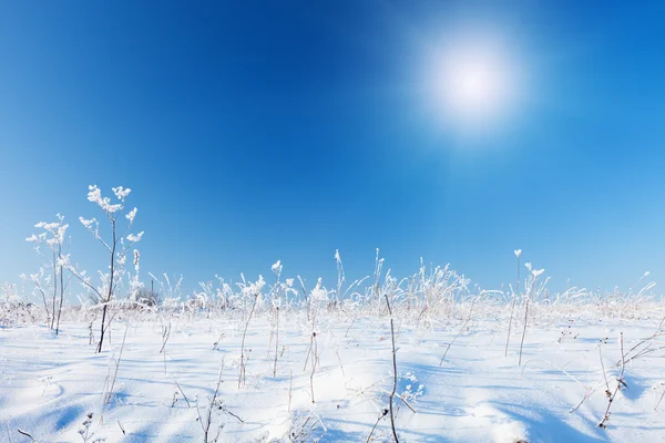 눈덮인 산과 푸른 하늘 — 스톡 사진
