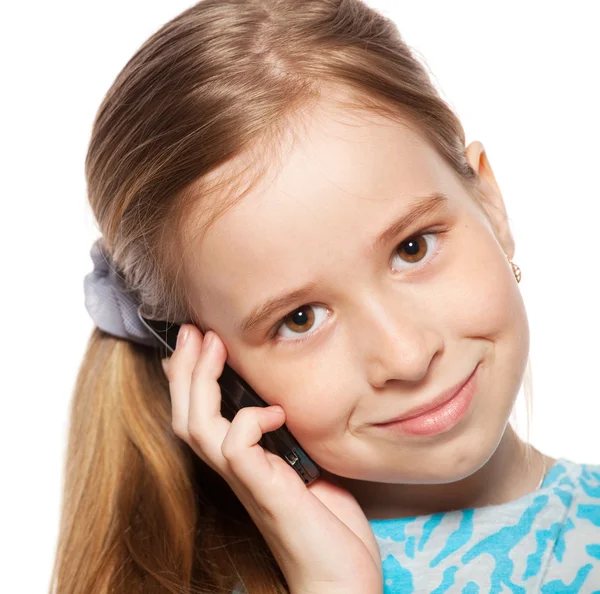 Девушка, разговаривая по телефону — стоковое фото
