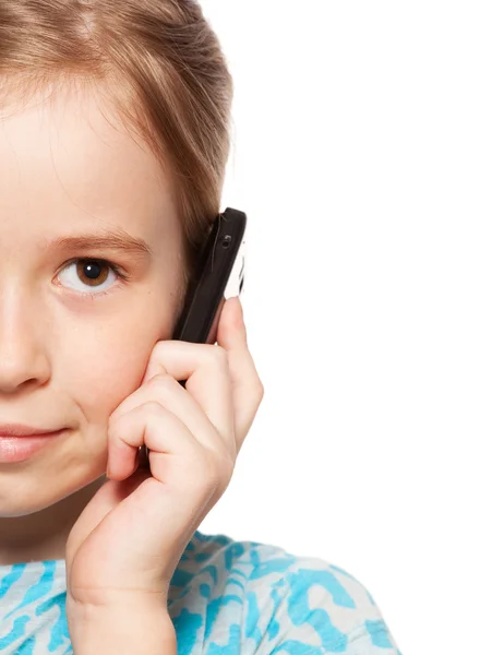 Dziewczyna, rozmawia przez telefon — Zdjęcie stockowe