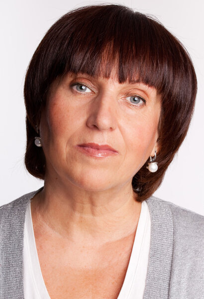 Mid serious adult woman