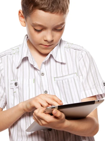 Dítě s počítači tablet pc — Stock fotografie