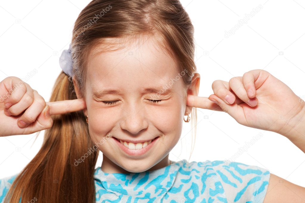 Girl closed her ears