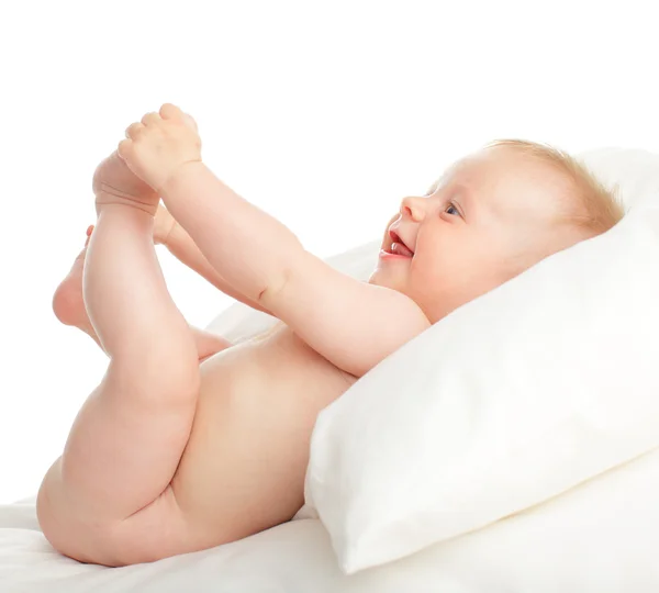 Bebê em branco — Fotografia de Stock