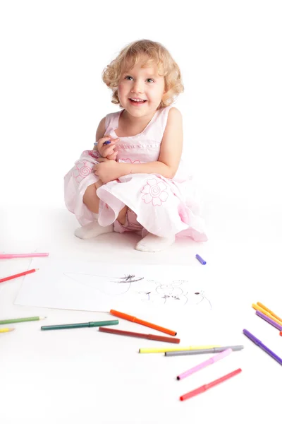 Child drawing — Stock Photo, Image