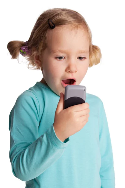 Telefon ile çocuk — Stok fotoğraf