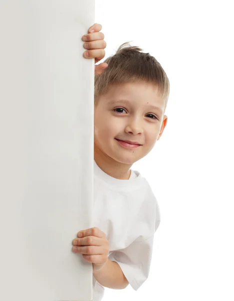 Niño con vacío en blanco — Foto de Stock