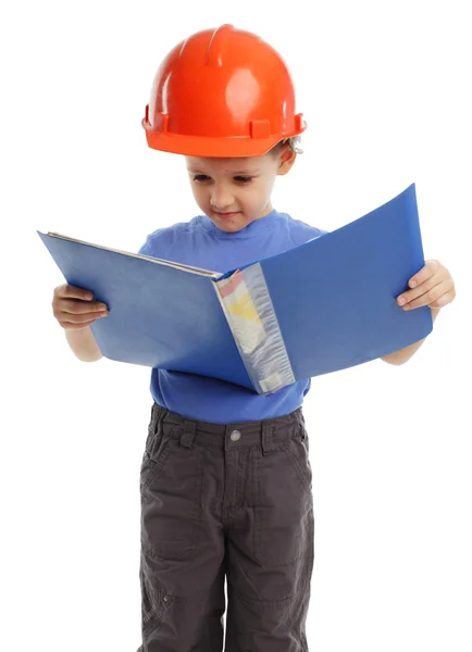 stock image Child in a building helmet
