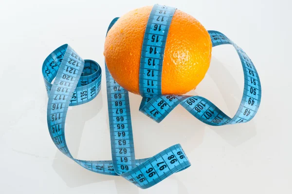 Orange Fruit with measurement Stock Image