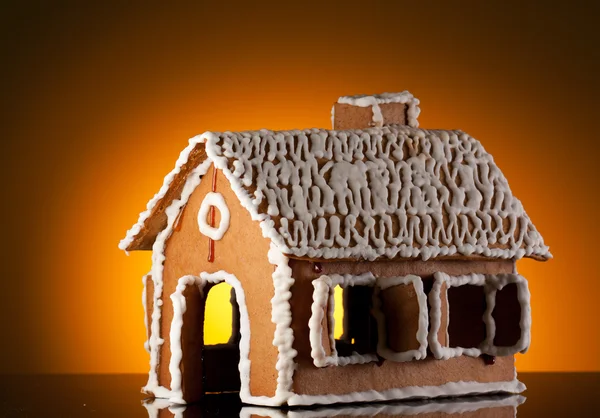 stock image Gingerbread house on white