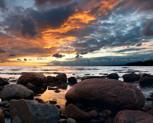 Západ slunce nad Baltské moře — Stock fotografie