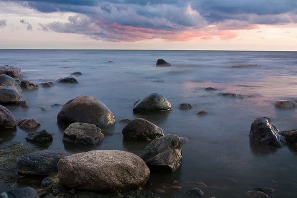 Zonsondergang uitzicht over de Baltische Zee — Stockfoto