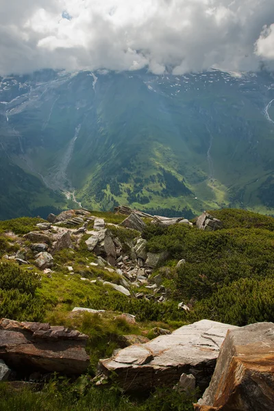 阿尔卑斯山查看从大格洛克纳山高高山道路 — 图库照片