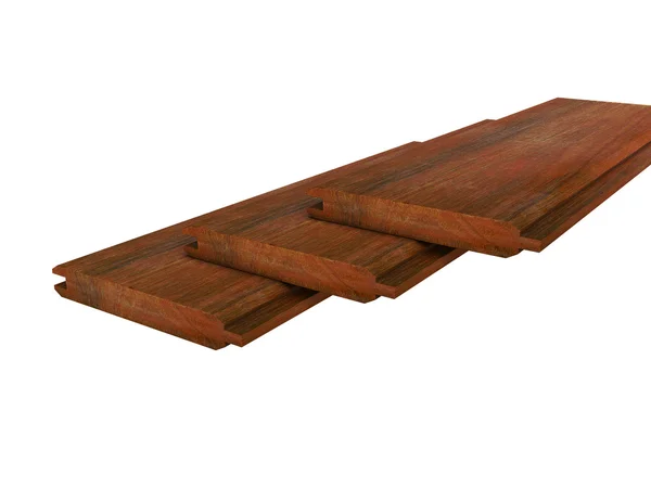 Drie gegroefde houten plank — Stockfoto