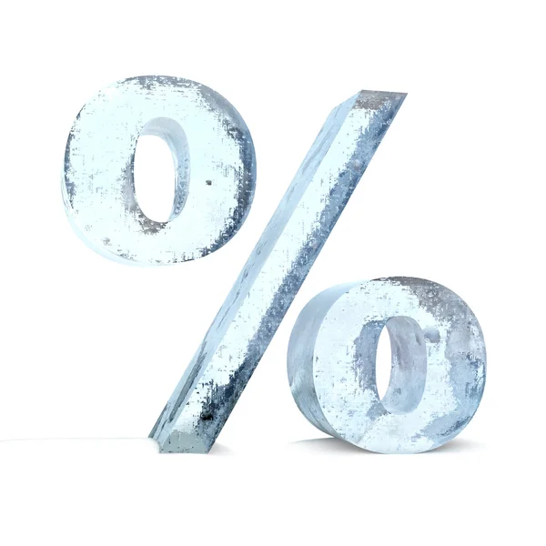 Frozen Percentage Sign — Stock Photo, Image