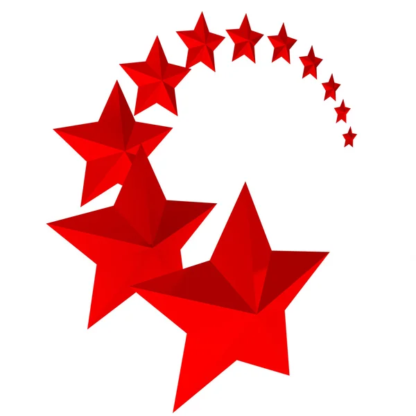 Elf rote Sterne auf weißem Hintergrund — Stockfoto