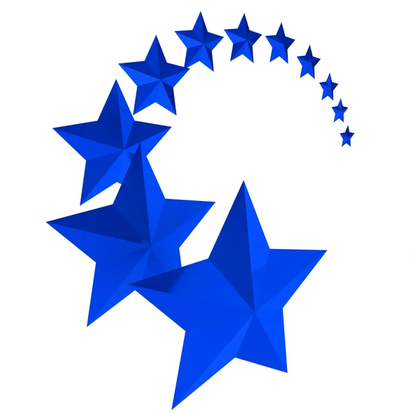 Tizenegy kék csillagok, fehér háttér — Stock Fotó