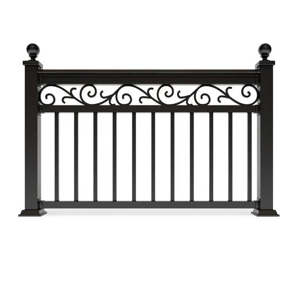 Black metal railing with pattern — Stock Photo, Image