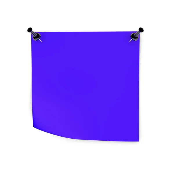 Stock image Blue sheet of paper attached to the white wall