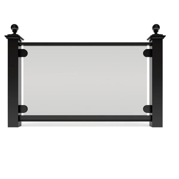 Trilho de metal preto com vidro — Fotografia de Stock
