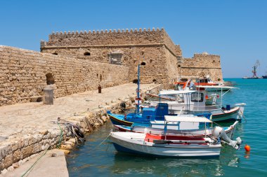 Heraklion harbour and castle. Crete, Greece clipart