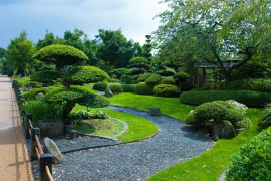Japanese garden topiary clipart