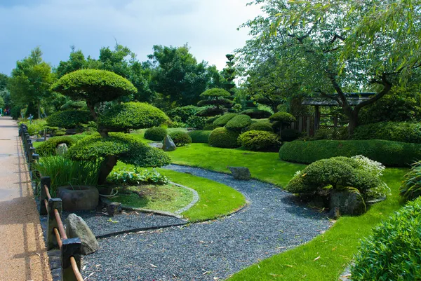 Japanska trädgården topiary Stock Fotografie