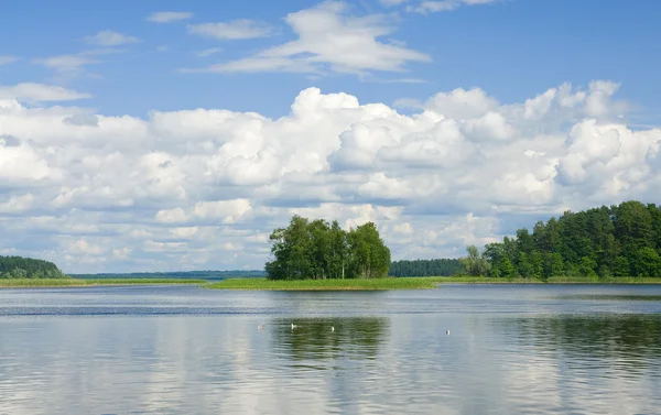 Landschap met weerspiegeling in water — Stockfoto