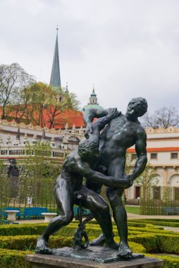 Statue in the historical center of Prague clipart