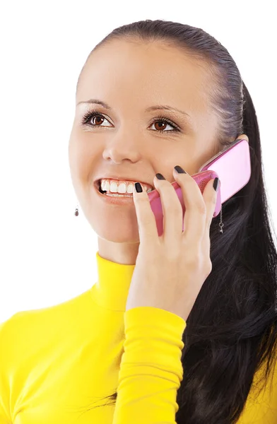 Женщина разговаривает по мобильному телефону — стоковое фото