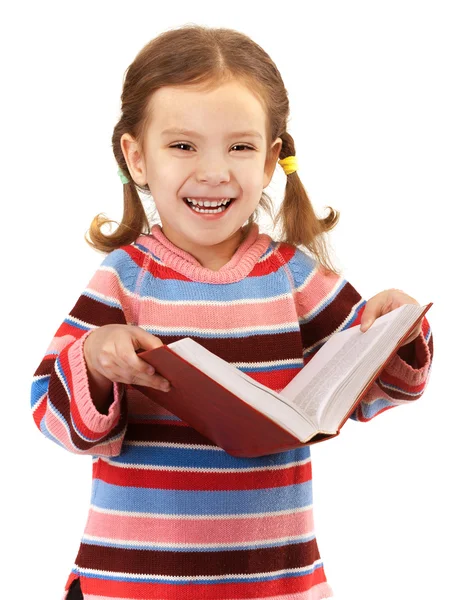 Маленька дівчинка в смугастому светрі — стокове фото