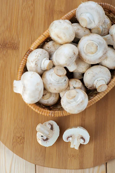 Champignon in wicker basket — Stock Image Champignon in wicker basket Royalty Free Stock Images