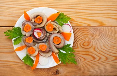 Salted fish (herring) rolls clipart