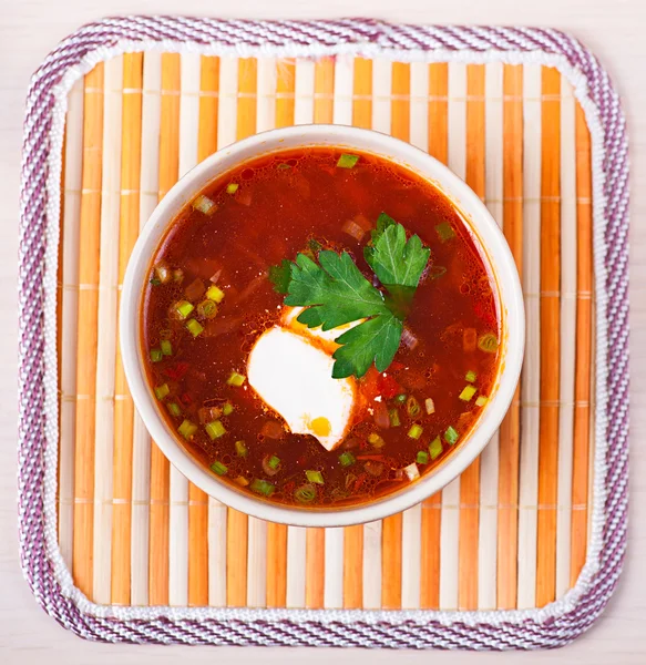 Rote Borschtsch (Suppe) — Stockfoto