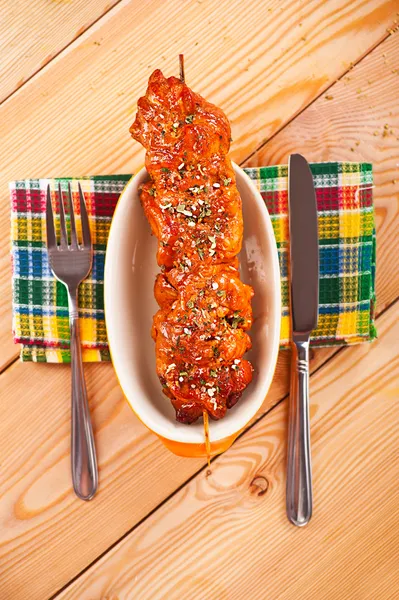 O espeto de carne kebab — Fotografia de Stock
