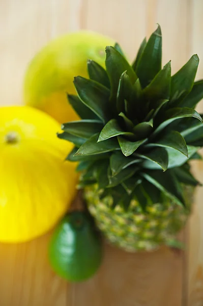 Avokádo, meloun a ananas — Stock fotografie