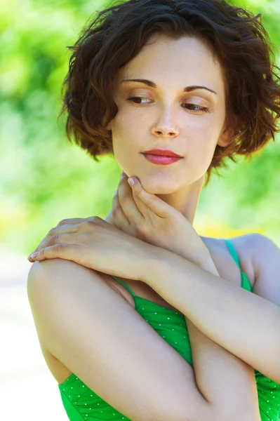 Healthy girl outdoors — Stock Photo, Image