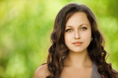 Portrait young beautiful woman clipart