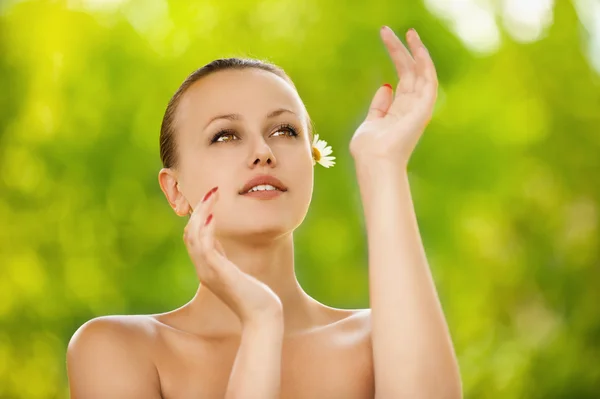 Closeup portrait of pretty young woman — Stock Photo, Image