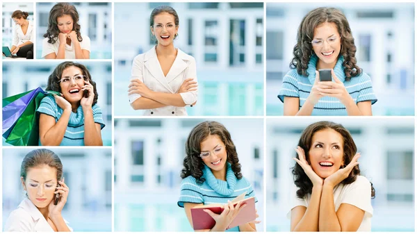 Collage of young beautiful woman — Stock Photo, Image