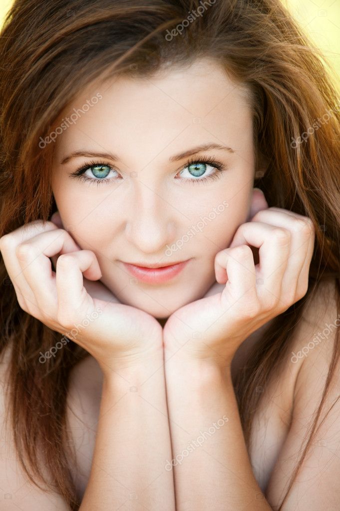 Portrait of beautiful young woman Stock Photo by ©BestPhotoStudio 9795238
