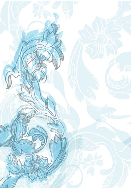 Αφηρημένο floral εκλεκτής ποιότητας μπλε φόντο για σχεδιασμό — Διανυσματικό Αρχείο