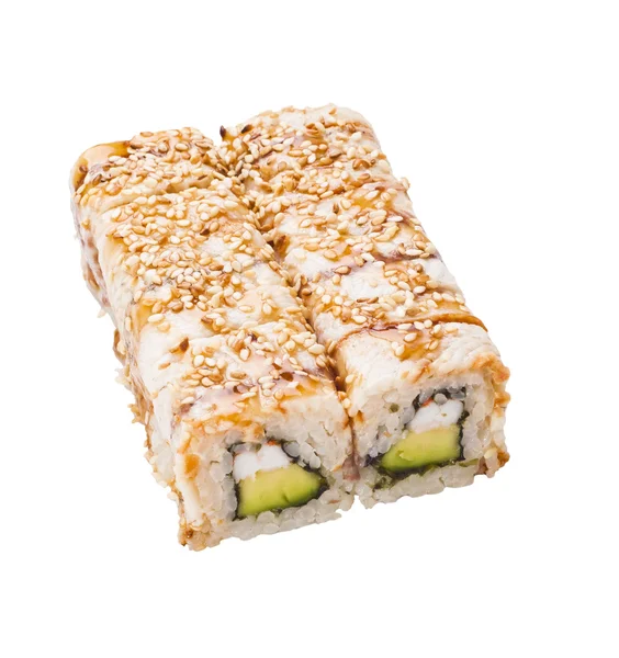 Sushi tekercs elszigetelt fehér — Stock Fotó