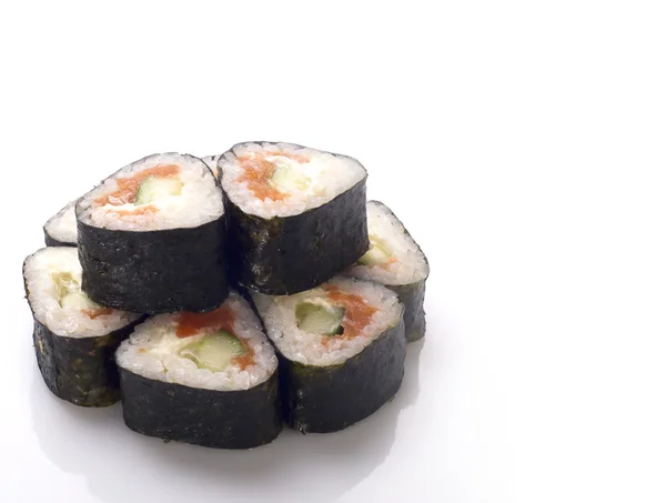寿司卷，白色孤立 — 图库照片