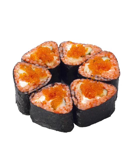 Sushi tekercs elszigetelt fehér — Stock Fotó